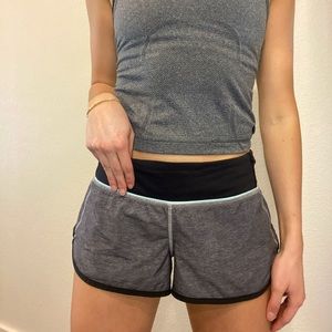 GREY SPEED-UP 2.5 INSEAM LULU LEMON SHORTS